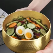 کاسه استیل طلایی سوپ و نودل