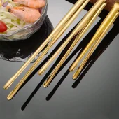 انبر غذا استیل طلایی