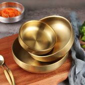 کاسه طلایی دوجداره استیل