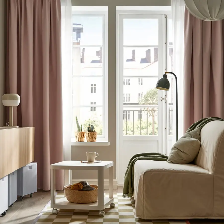 bengta-block-out-curtain-1-piece-light-pink-with-heading-tape__1416561_pe975632_s5 پرده ایکیا رنگ بژ